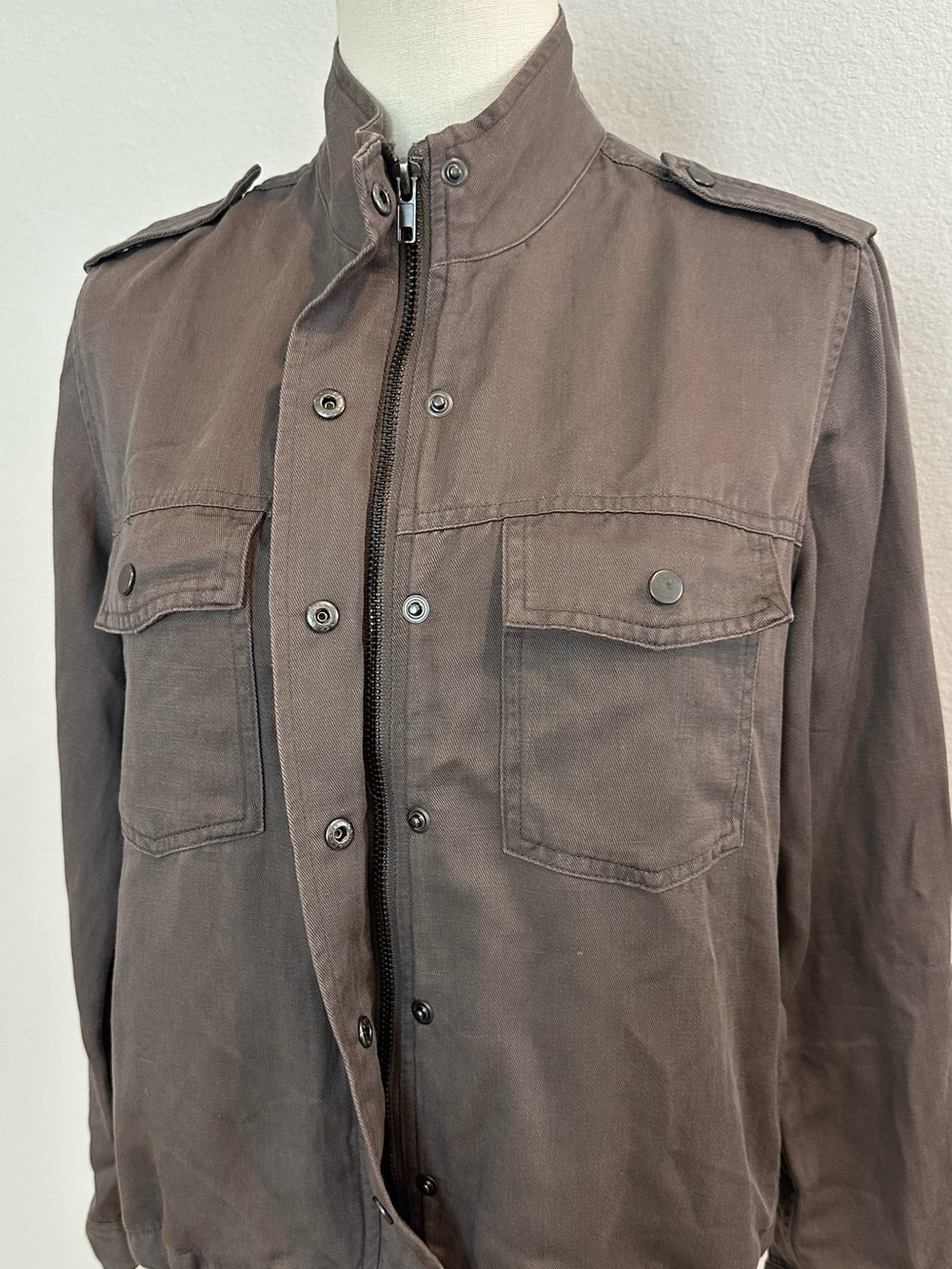 Rails Collins Linen Blend Utility Jacket Slate Gray XS Lightweight - Picture 9 of 14